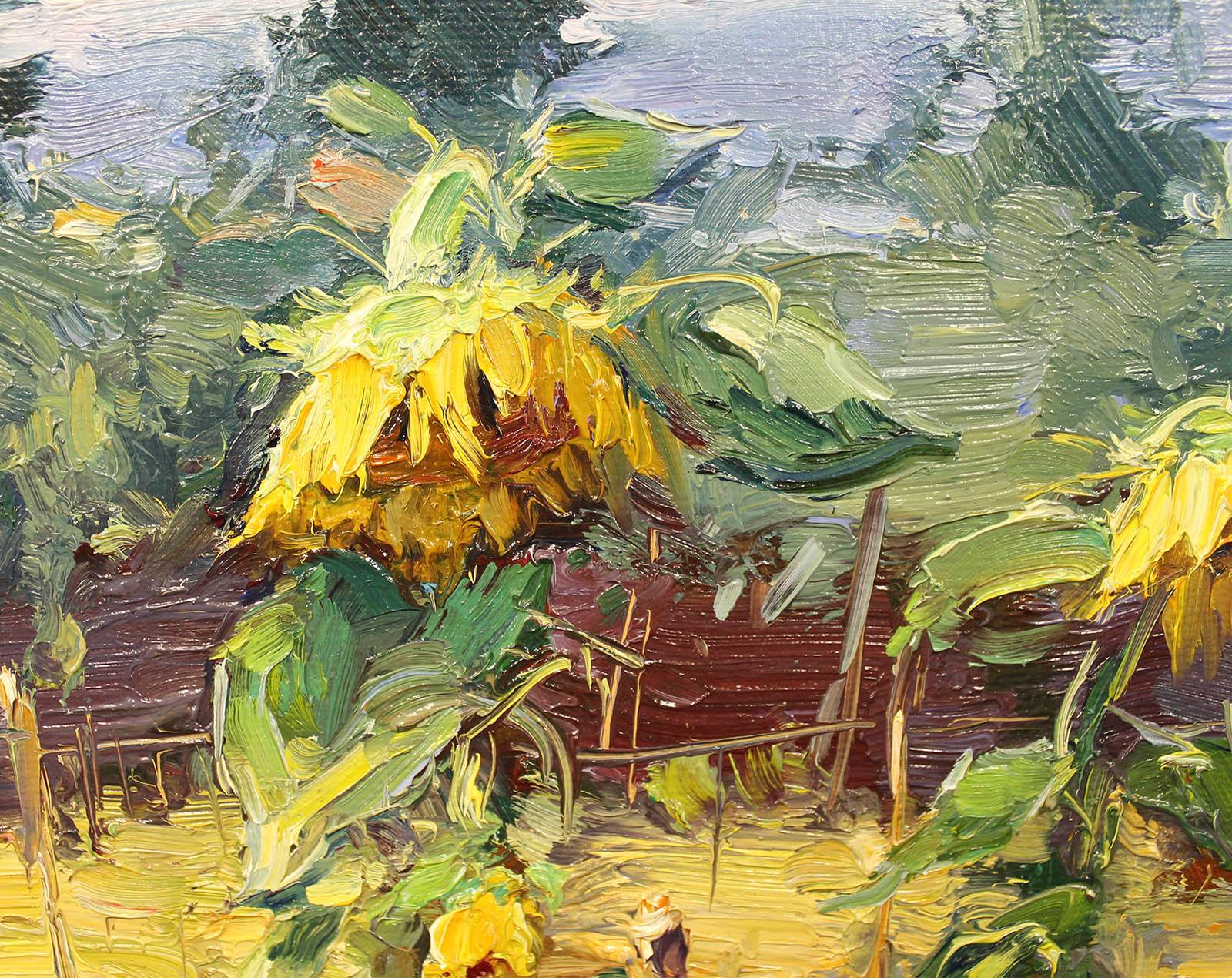 Russian Contemporary Art by Yuriy Demiyanov - Sunflowers For Sale 6