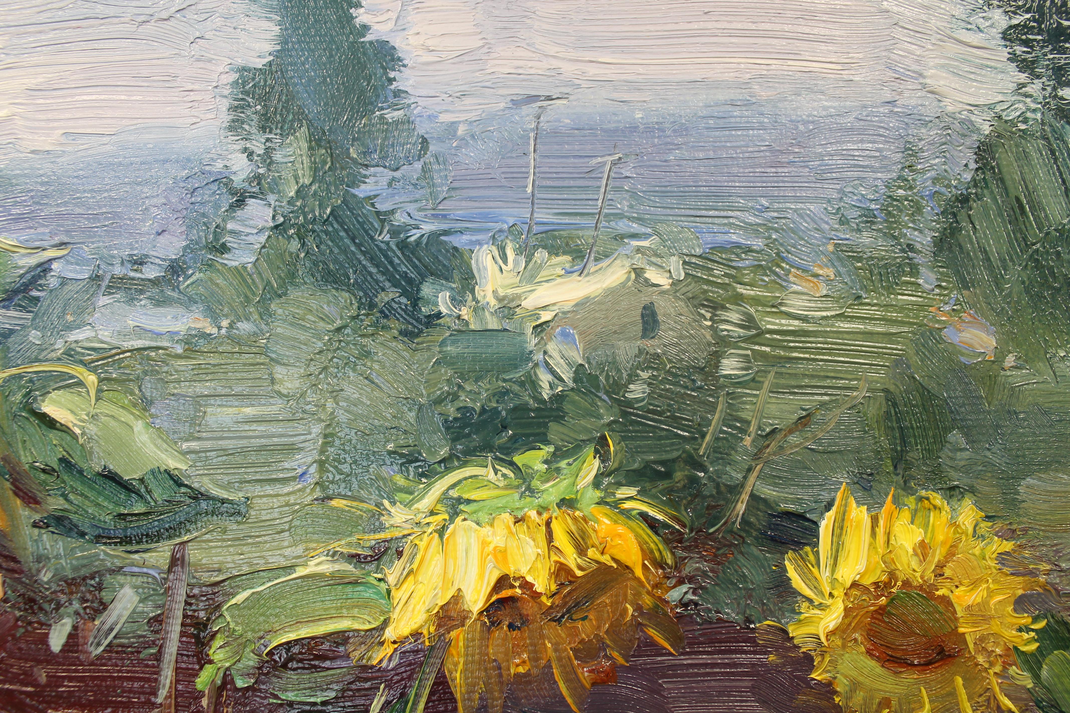 Russian Contemporary Art by Yuriy Demiyanov - Sunflowers For Sale 10