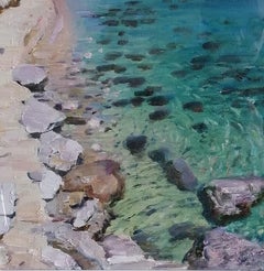 By the Sea, Impressionist Landscape Painting, Oil on Canvas, 2025
