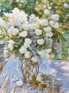 Blumen, impressionistisches Stillleben, Öl auf Leinwand, 2015