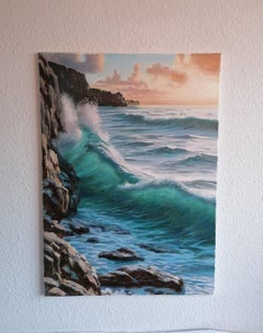 The Surf, Realist Landscape Painting, Oil on Canvas, 2020