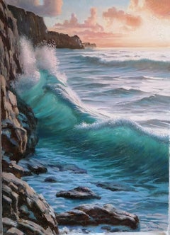 The Surf, Realist Landscape Painting, Oil on Canvas, 2020