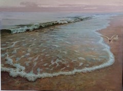 Tide, Realist Landscape Painting, Oil on Hardboard, 1998
