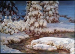 Winter Motif, Realist Landscape Painting, Oil on Canvas, 2020