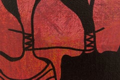 Ideal, Contemporary Figurative Abstract Art Painting Canvas Portrait Red Black