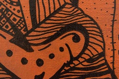 Trout, Contemporary Abstract Art Painting Canvas Brown Portrait Woman Graphic