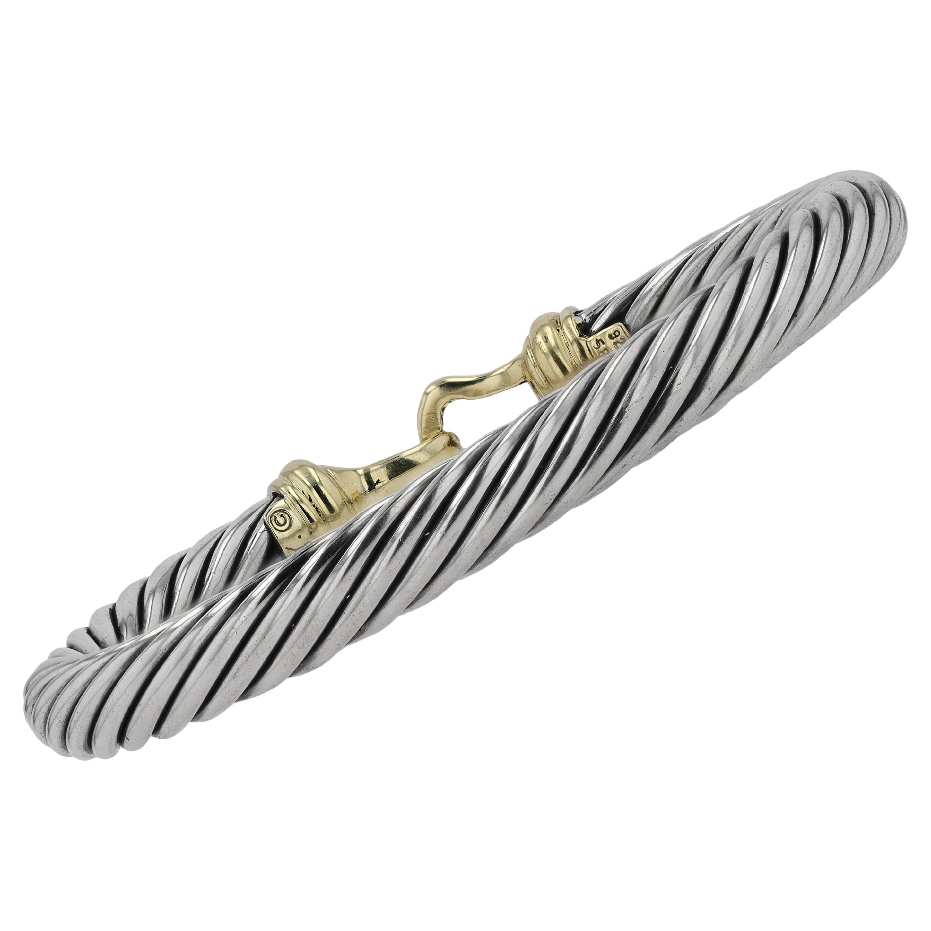 Yurman Thick 7mm Cable Bracelet Silver & 14K