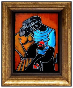 Yuri Yuroz Original Painting Oil Painting On Board Modern Cubism Portrait Art