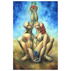 "Lover's Reach" Hand Signed Limited Edition Serigraph on Canvas