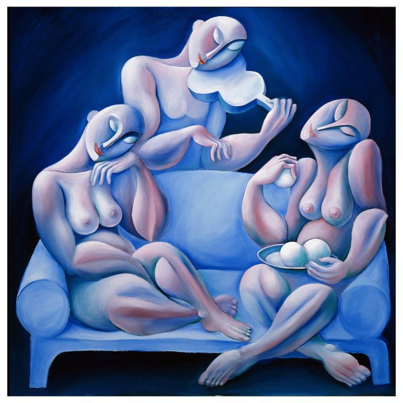 "The Light Blue Couch" Hand Signed Limited Edition Serigraph