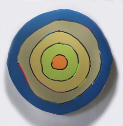 Acrylic on Wood Assemblage Painting Titled “Stellar Waves #3"  19 x 49