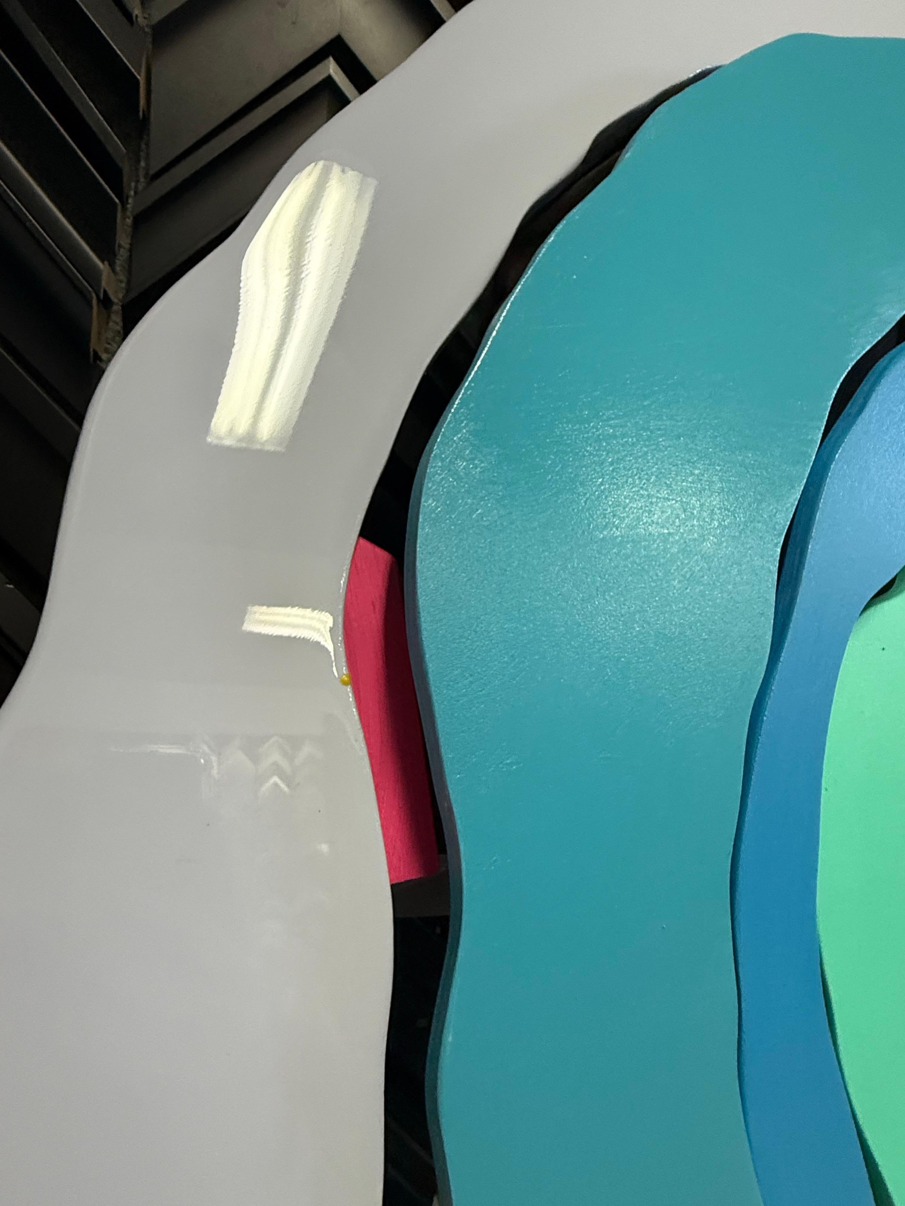Pittura d'assemblaggio acrilica su Wood intitolata 