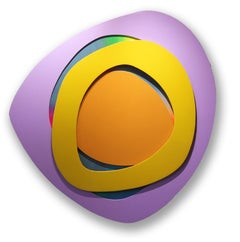 Acrylic on Wood Assemblage Painting Titled “Stellar Waves #7”  48 x 49