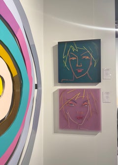 Acrilico, Wood, Plexiglas Titolo "Look#1" 24 x 24