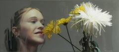Girl with White and Yellow Flowers