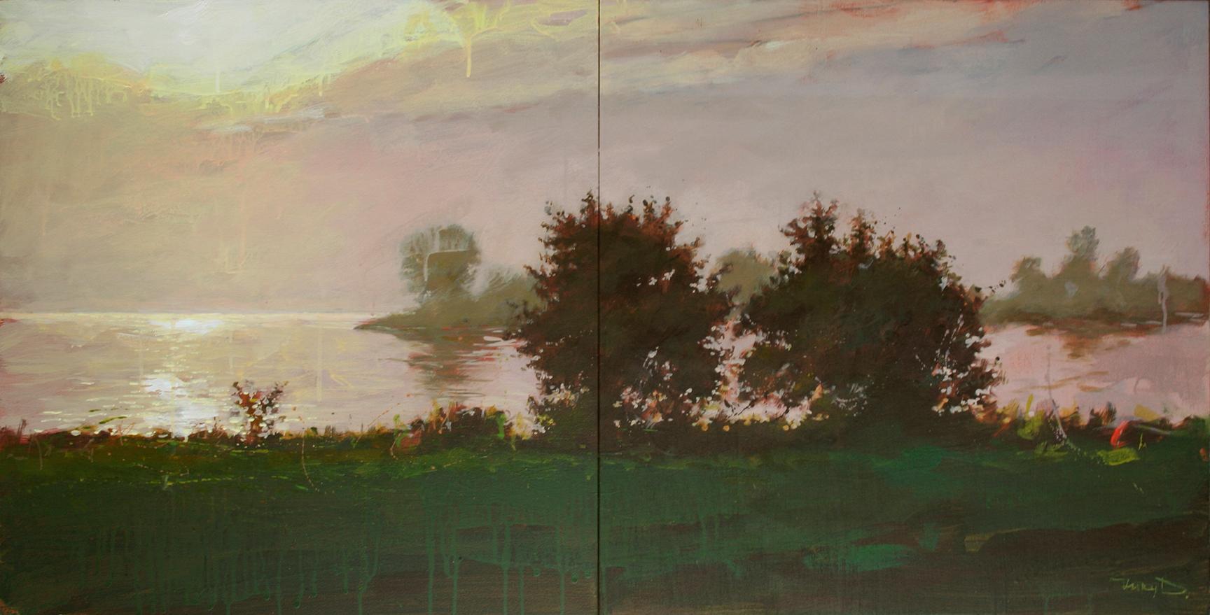 Yury Darashkevich Landscape Painting - Jules Run Landscape Diptych