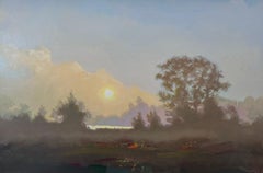 Nebbia che si fa colore Yury Darashkevich, Paesaggio contemporaneo orizzontale su pannello