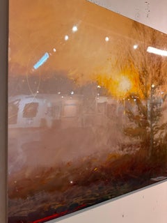 Symmetrie: Abstrakte Landschaftsmalerei, Acryl, Platte, Harz