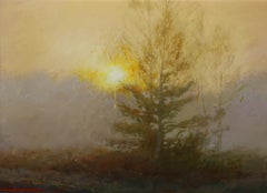 Symmetrie: Abstrakte Landschaftsmalerei, Acryl, Platte, Harz