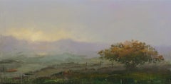 En attendant le soleil : Peinture de paysage abstrait