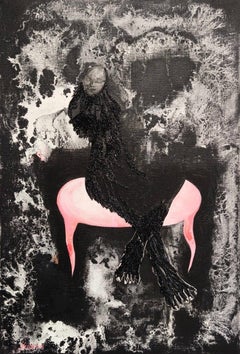She-wolf. 60x40cm. canvas, acrylic, plastic
