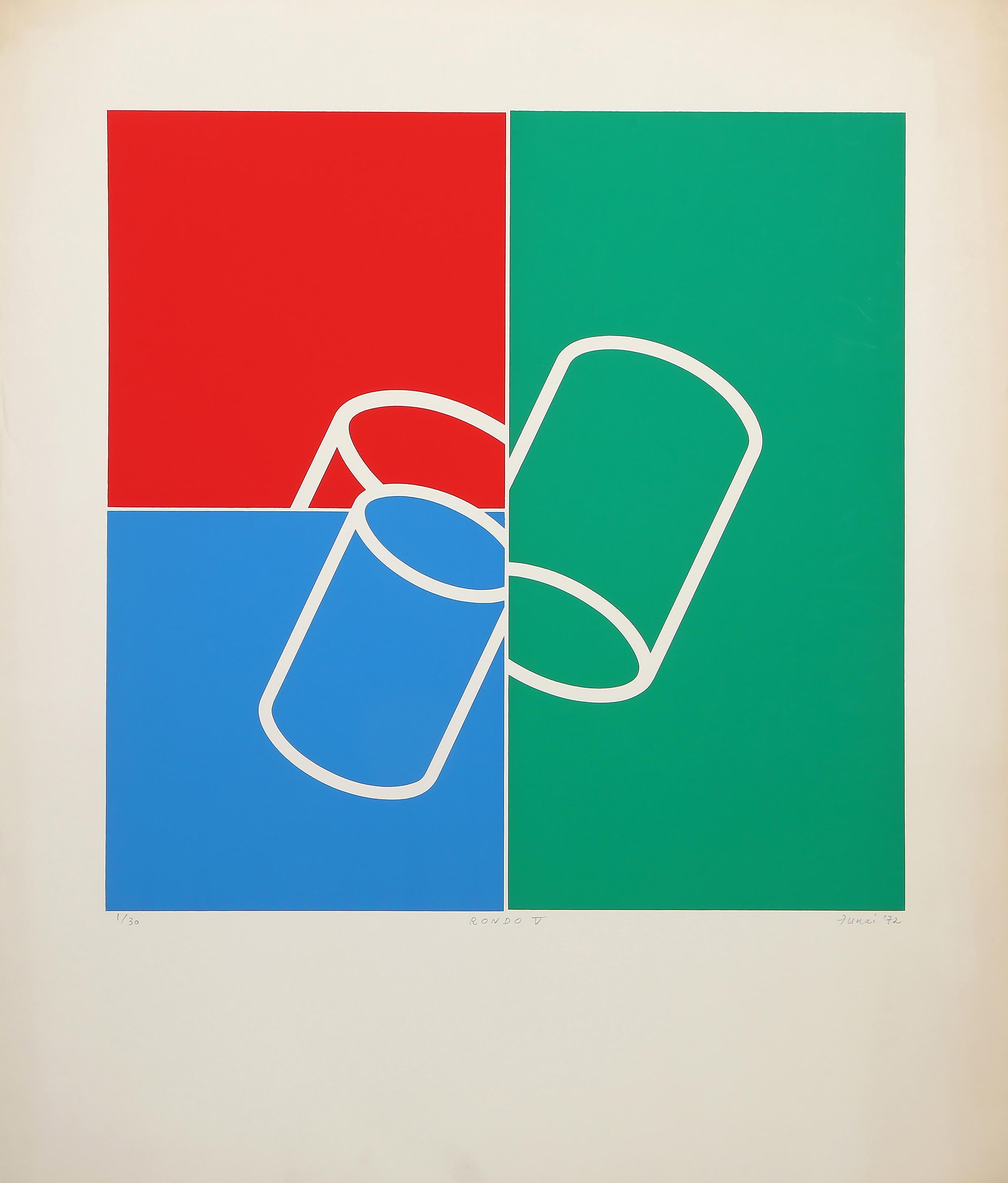 Rondo V, serigrafia astratta geometrica firmata da Yutaka Funai 1