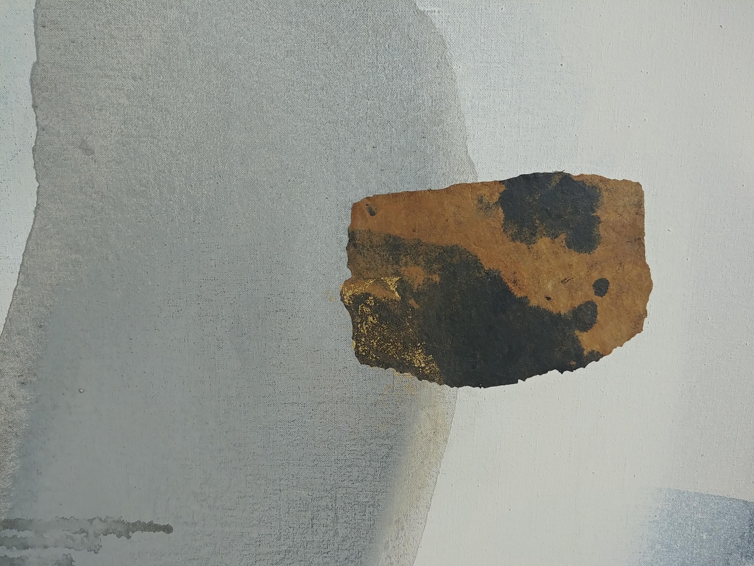 Late 20th Century Yutaka Ohashi, Abstract, Oil Painting and Gold on Canvas, Signed, Dated