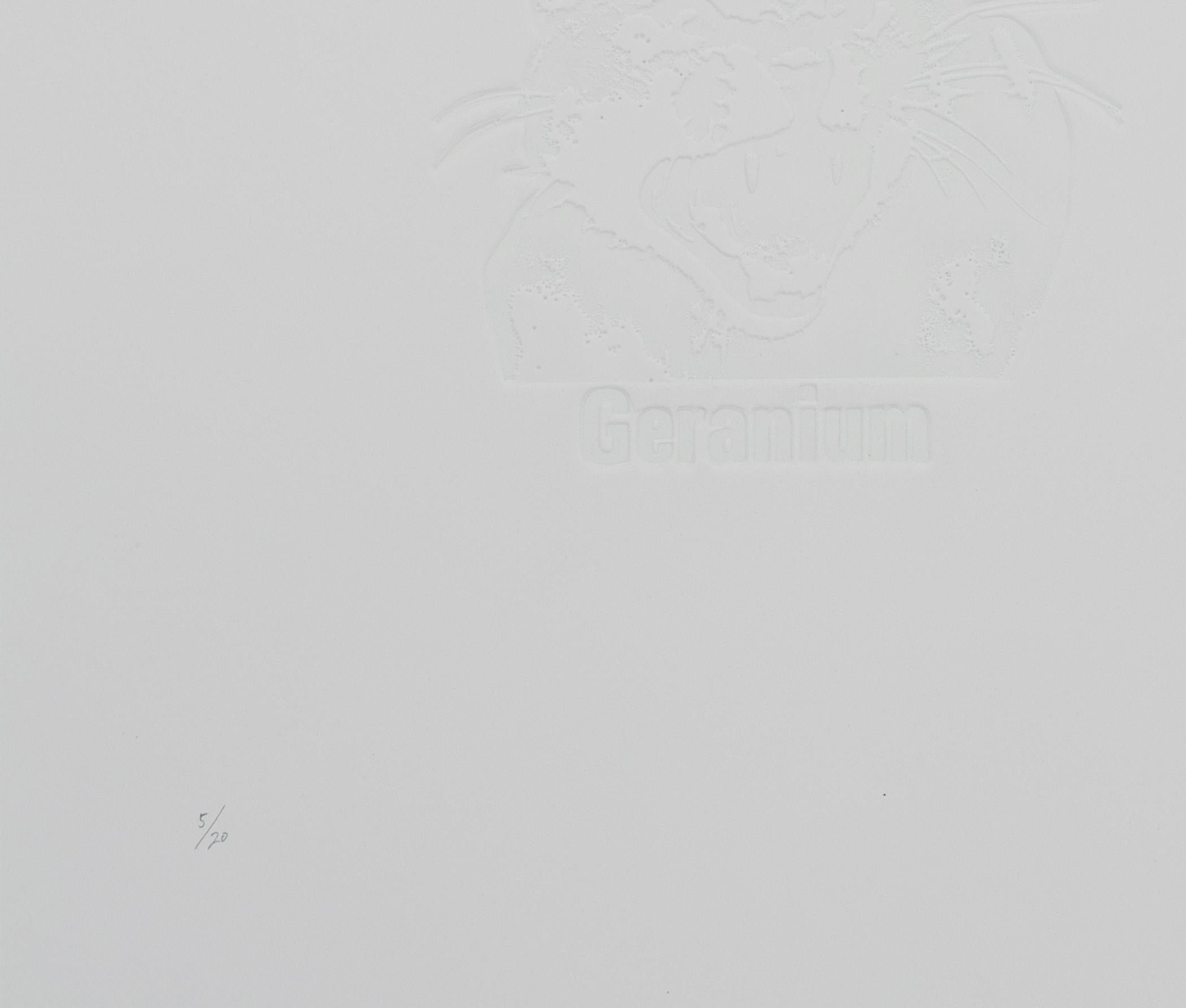 Géranium
Par Yutaka Takayanagi.
Support - Impression en relief et lithographie
Edition - 5/20
Signé - Oui
Taille - 510mm x 660mm
Date - 1978
Condition - Excellente. 10 sur 10.

Né à Tokyo en 1941, le parcours artistique de Takayanagi commence
