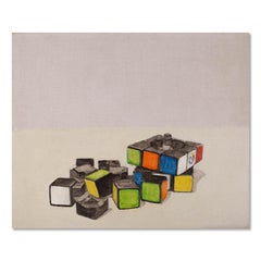 Yutong Zhao Bodegón Original Técnica Mixta "El cubo de Rubik está roto"
