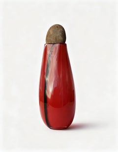 Sculpture « Yutori Line » en verre soufflé à la bouche, par Pia Wüstenberg
