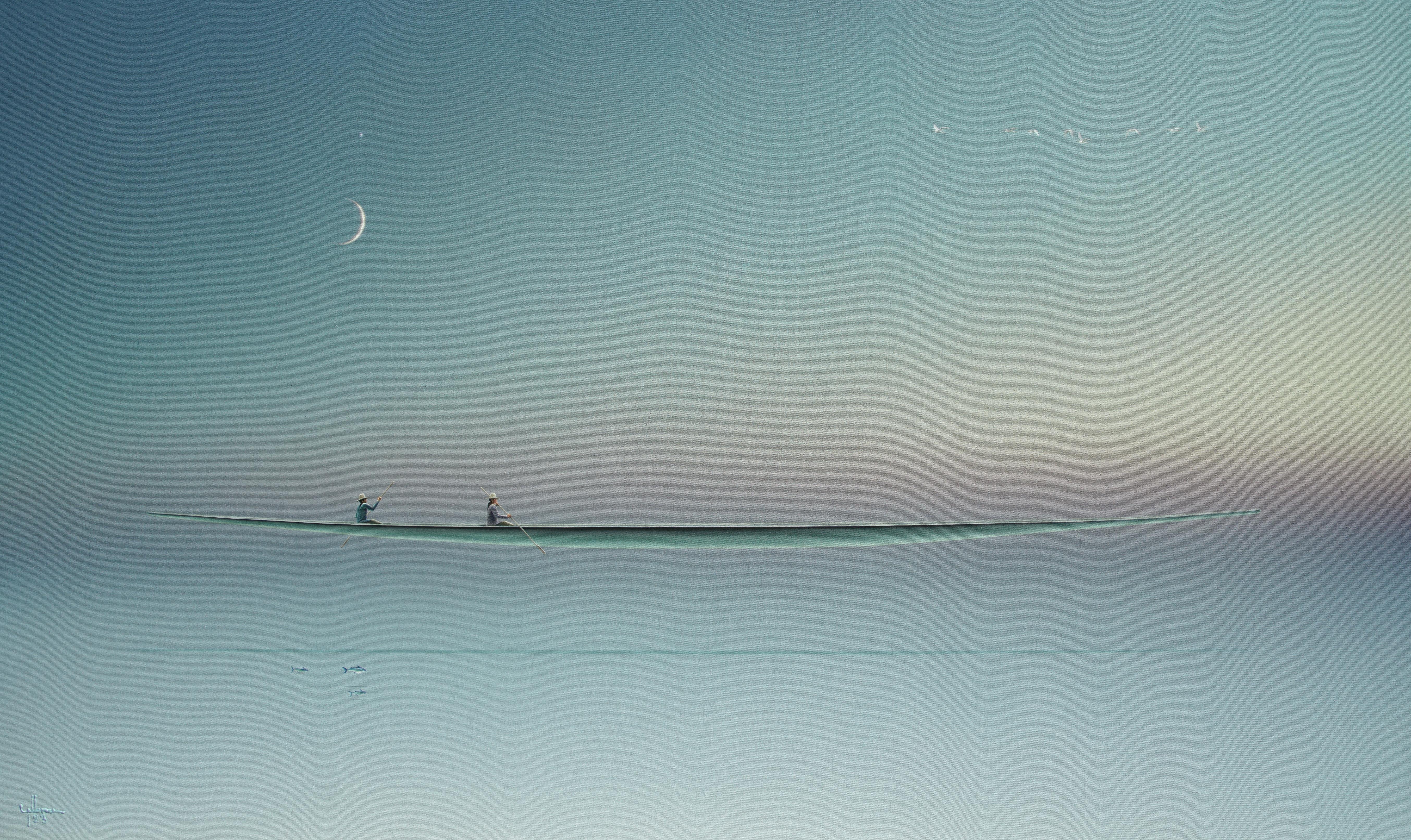 Dreamscape V88, paysage aquatique calme, scène Tranquil, sérénité et minimalisme