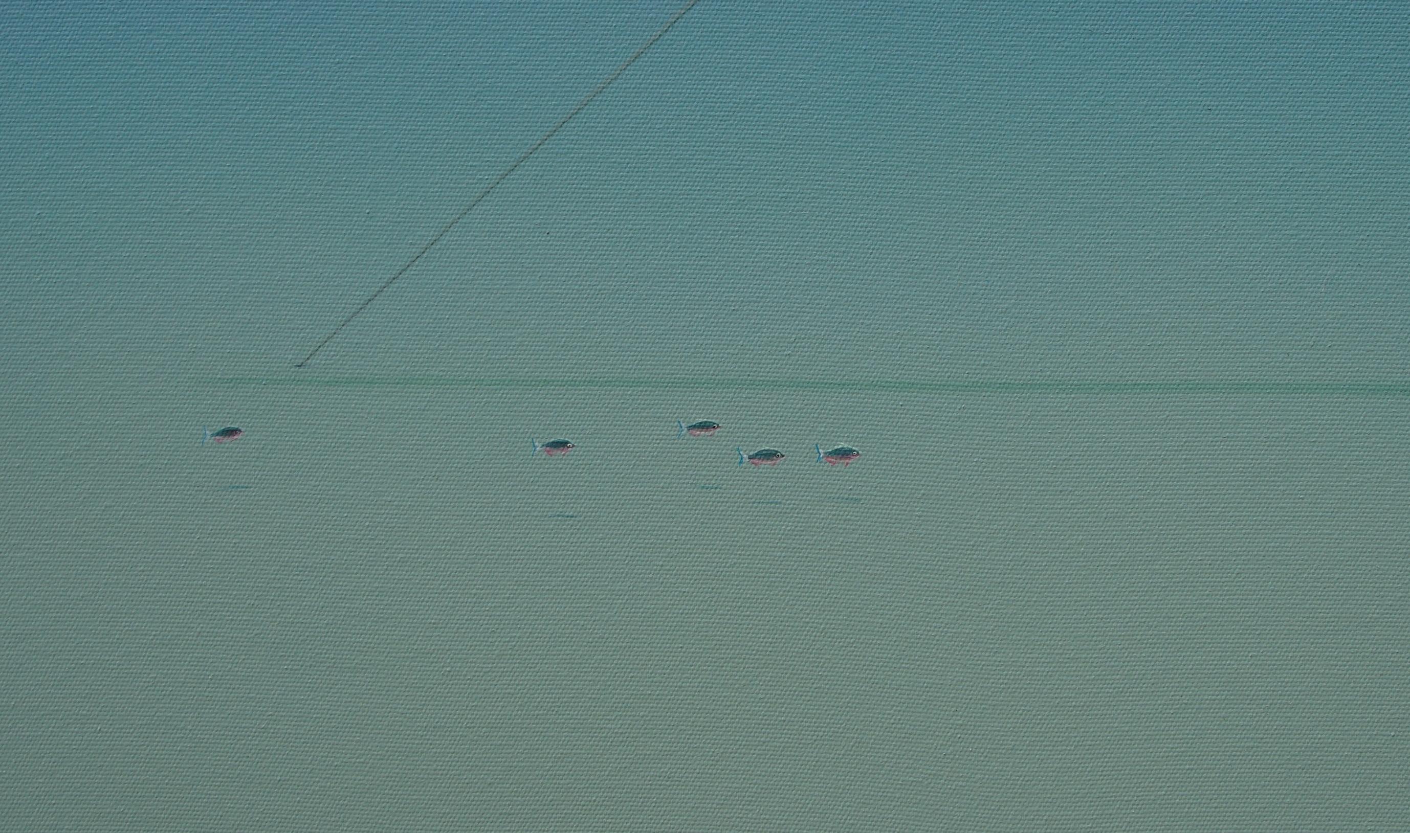 Dreamscape V89 Tranquila calma Paisaje acuático Paisaje tranquilo Serenidad Paz Minimalismo - Painting Naturalista de Yuttana Chompupuen