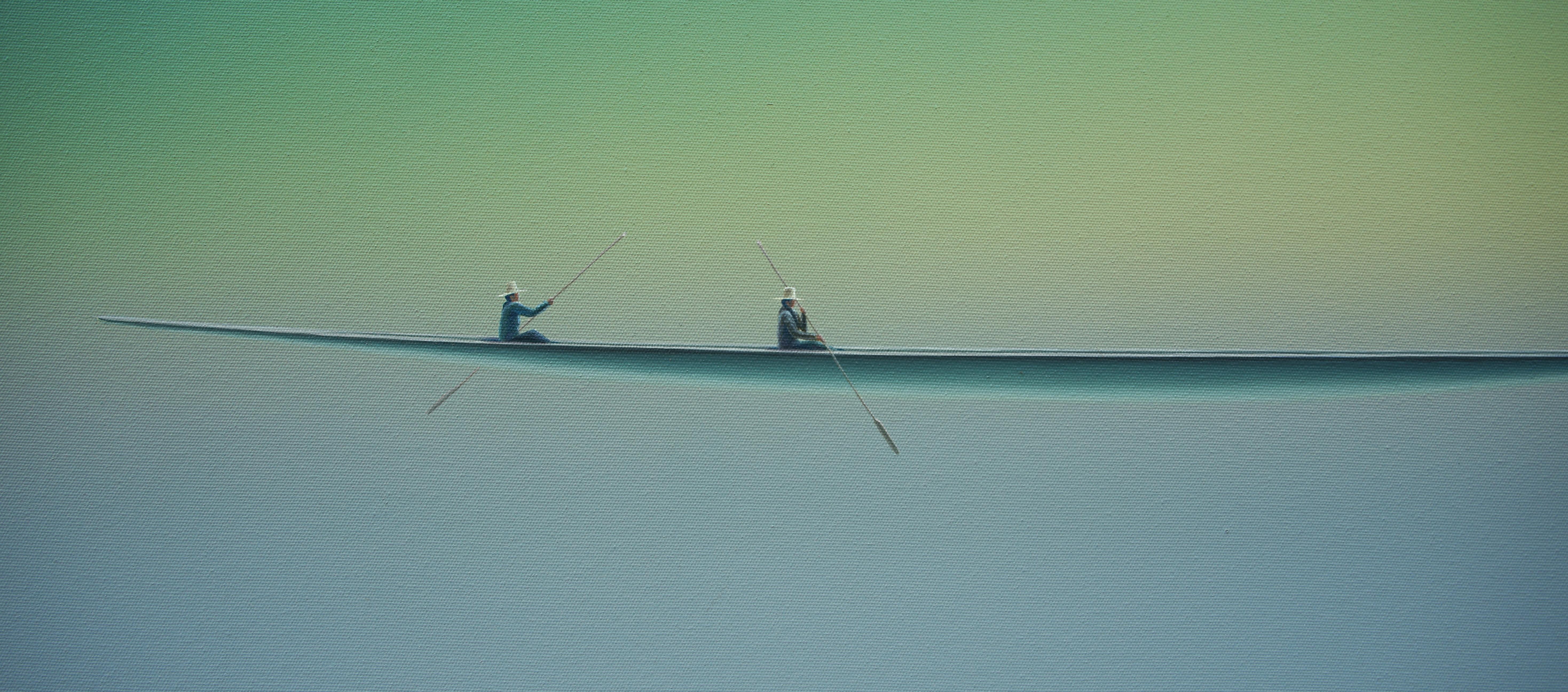 Dreamscape V90. Quiet tranquille paysage aquatique, sérénité et minimalisme - Painting de Yuttana Chompupuen