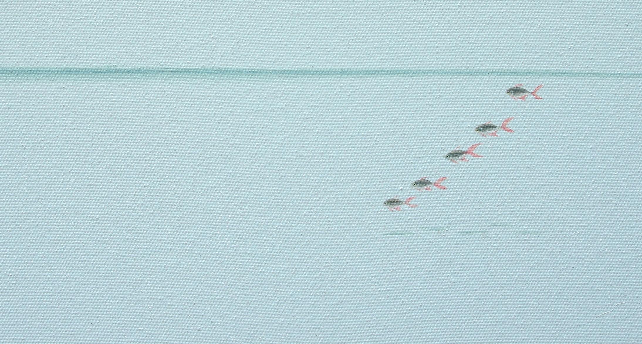 Dreamscape V91. Paesaggio acquatico Minimalismo Paesaggio tranquillo Serenità Pace - Painting Naturalismo di Yuttana Chompupuen