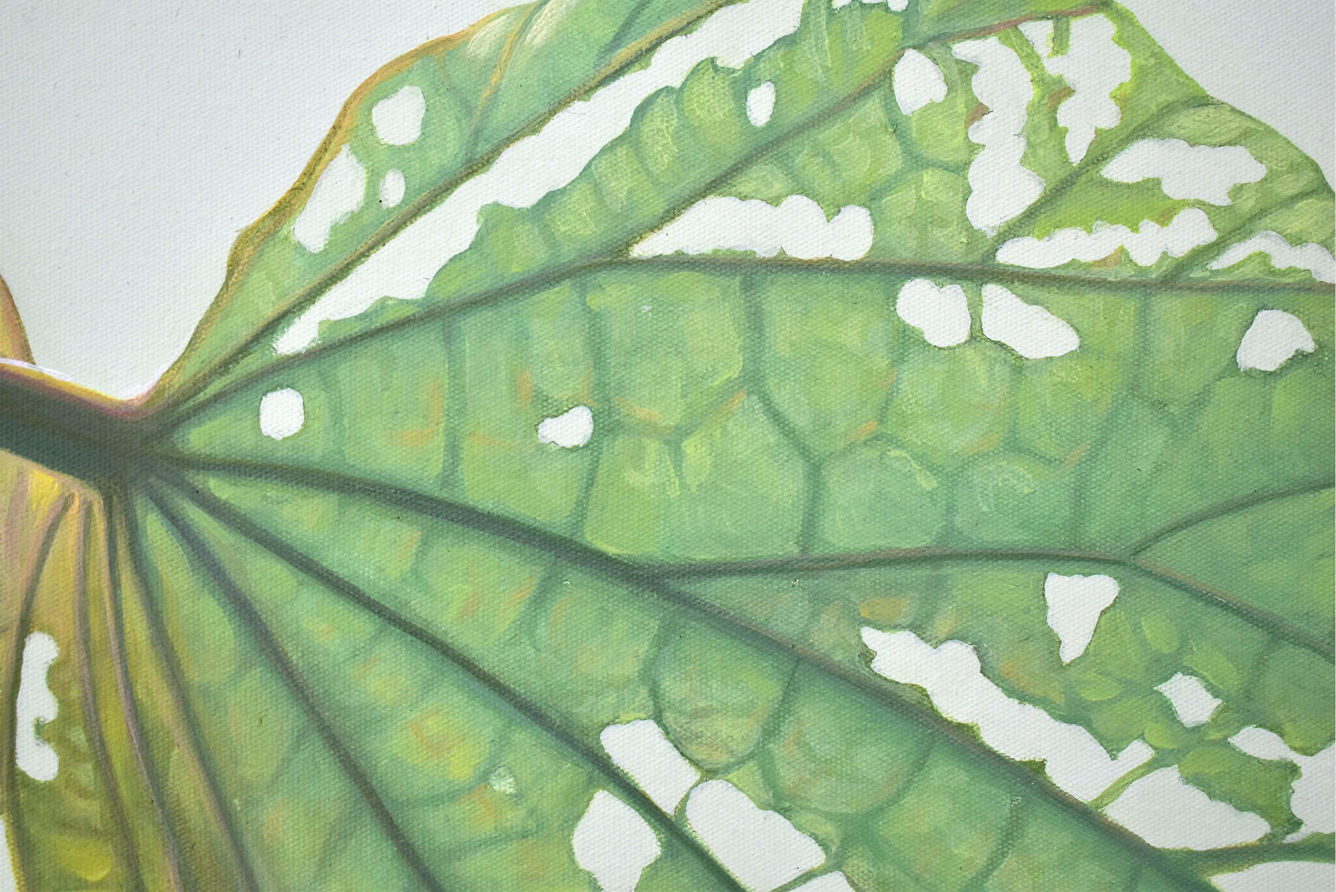 Feuille. Peinture de paysage. Le coucher du soleil. Le minimalisme. Bateau sur l'eau. Nature - Contemporain Painting par Yuttana Chompupuen