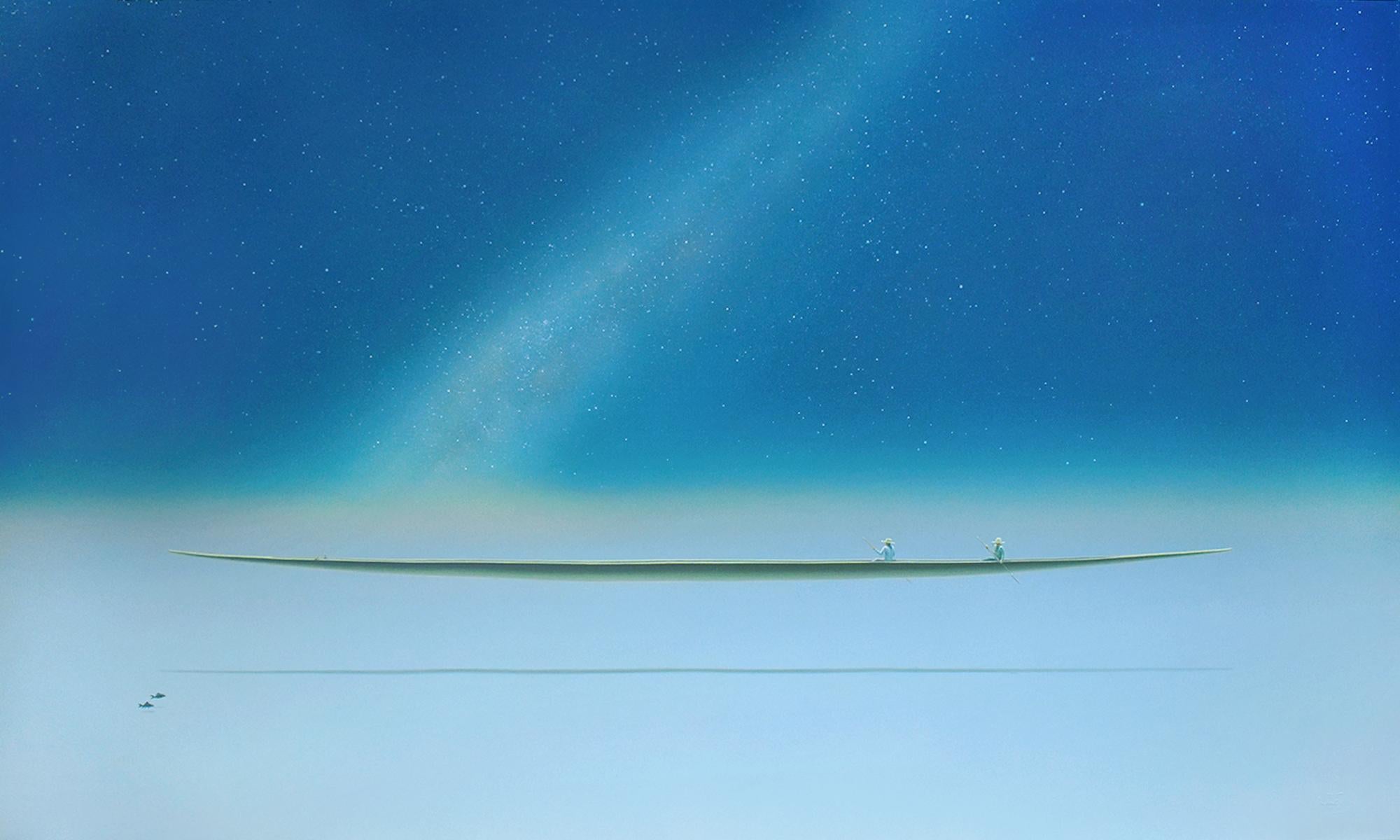 The Milky Way V2. andscape Waterscape Minimalism Tranquil Scenery Serenity Peace - Painting by Yuttana Chompupuen