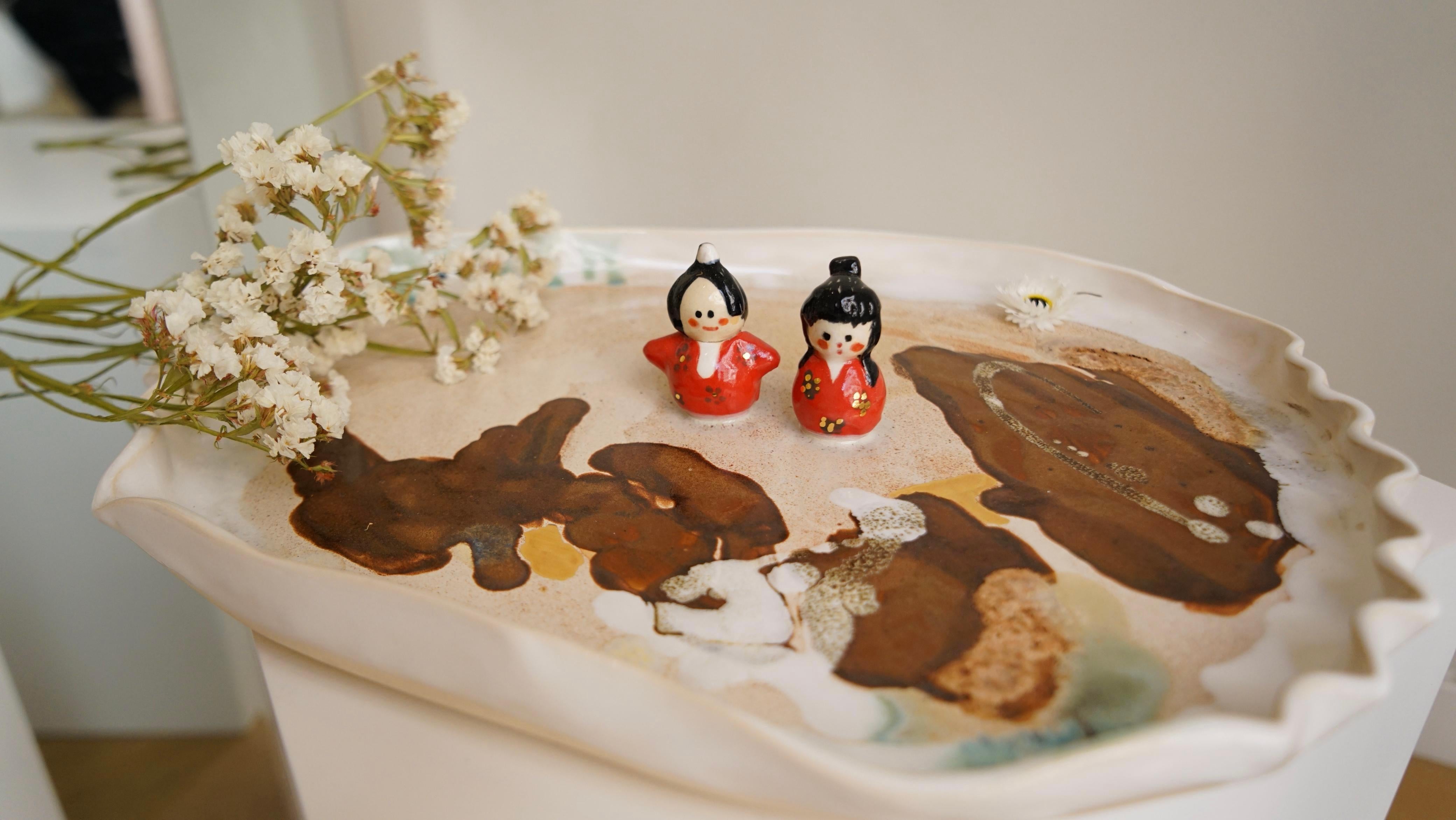 Plat de service Yuzu en STONEWARE par Hania Jneid en vente 1