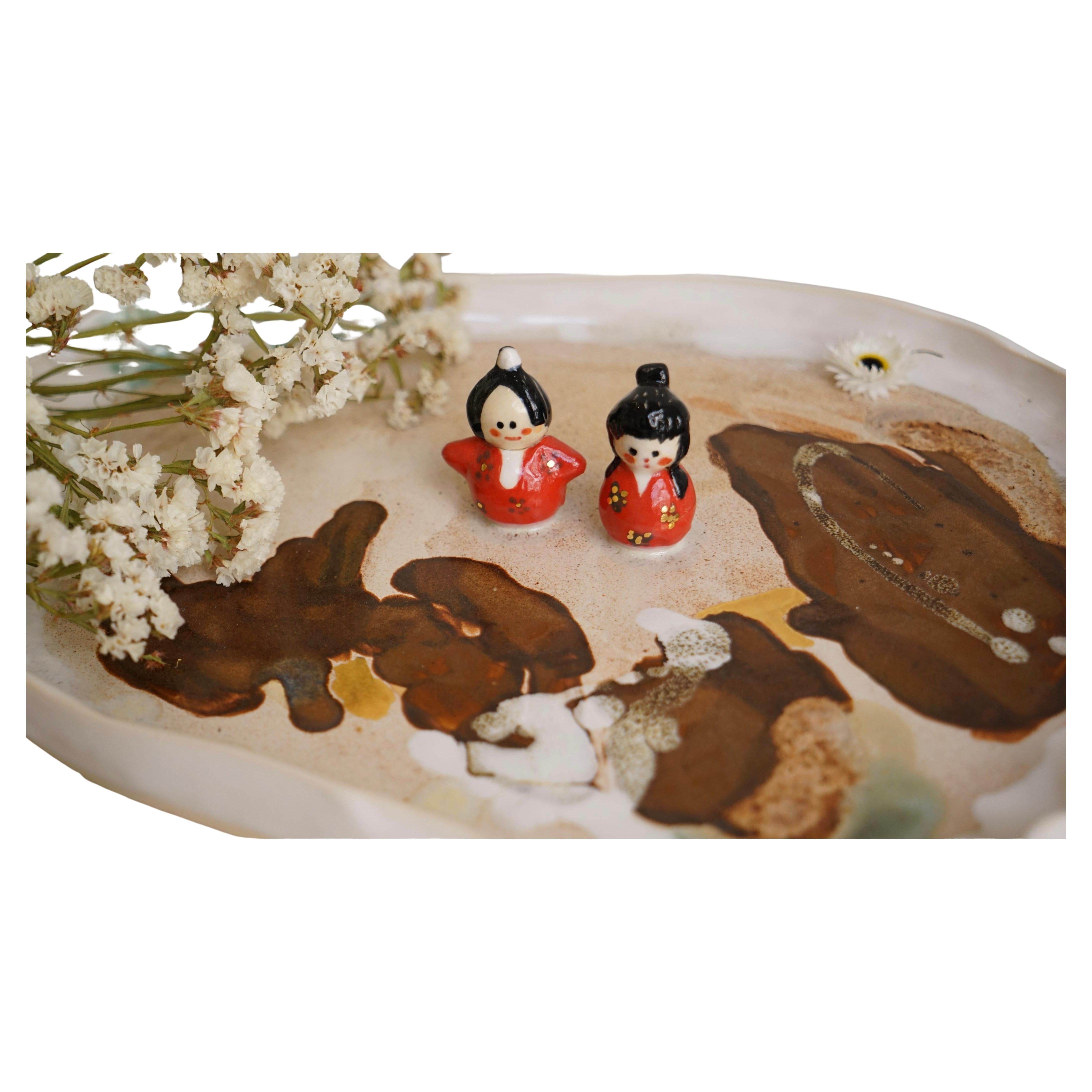 Yuzu Serving Platter in STONEWARE by Hania Jneid