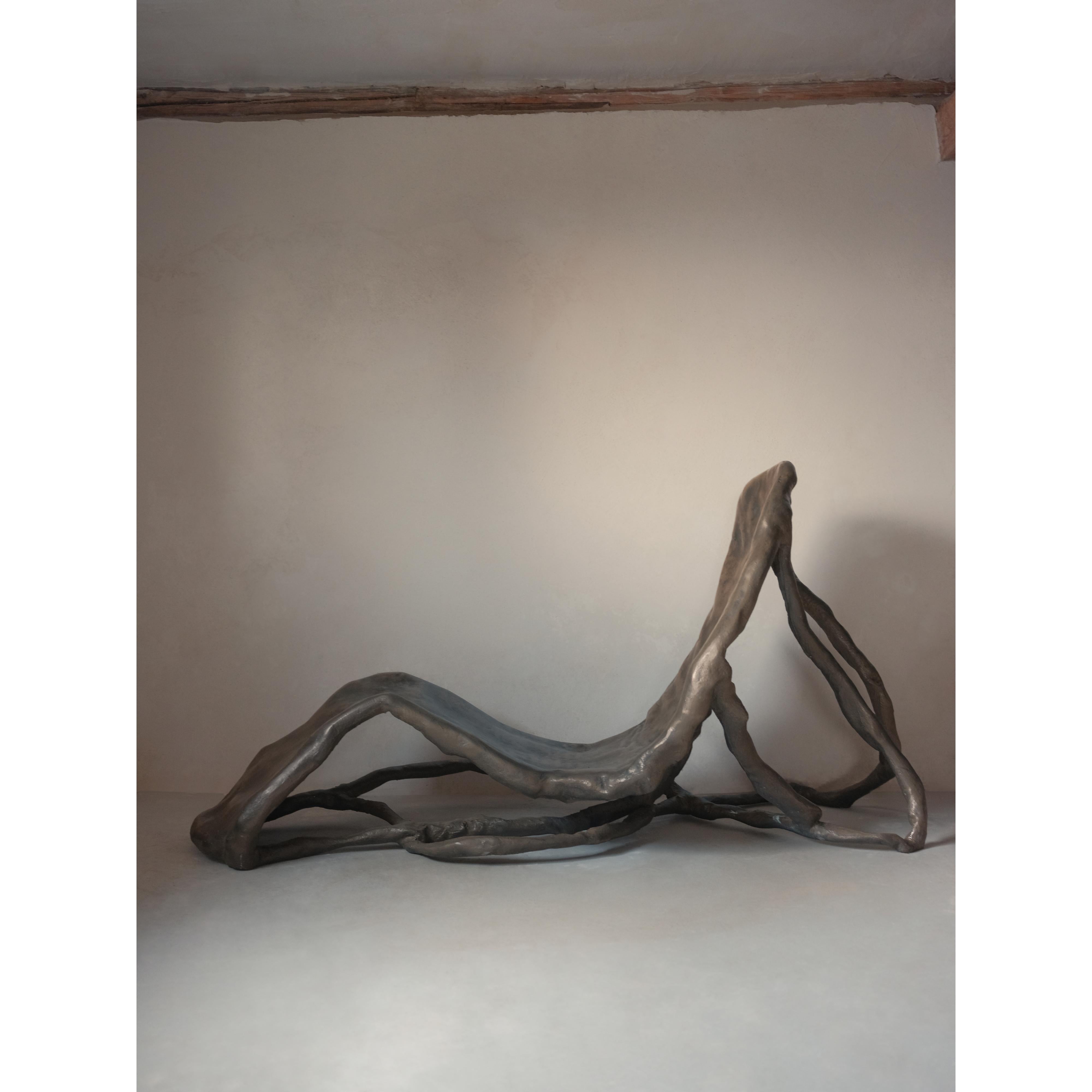 Yv, Unique Chair in Cold Casted Bronze and Fiberglass by Lucas Tyra Morten For Sale 4
