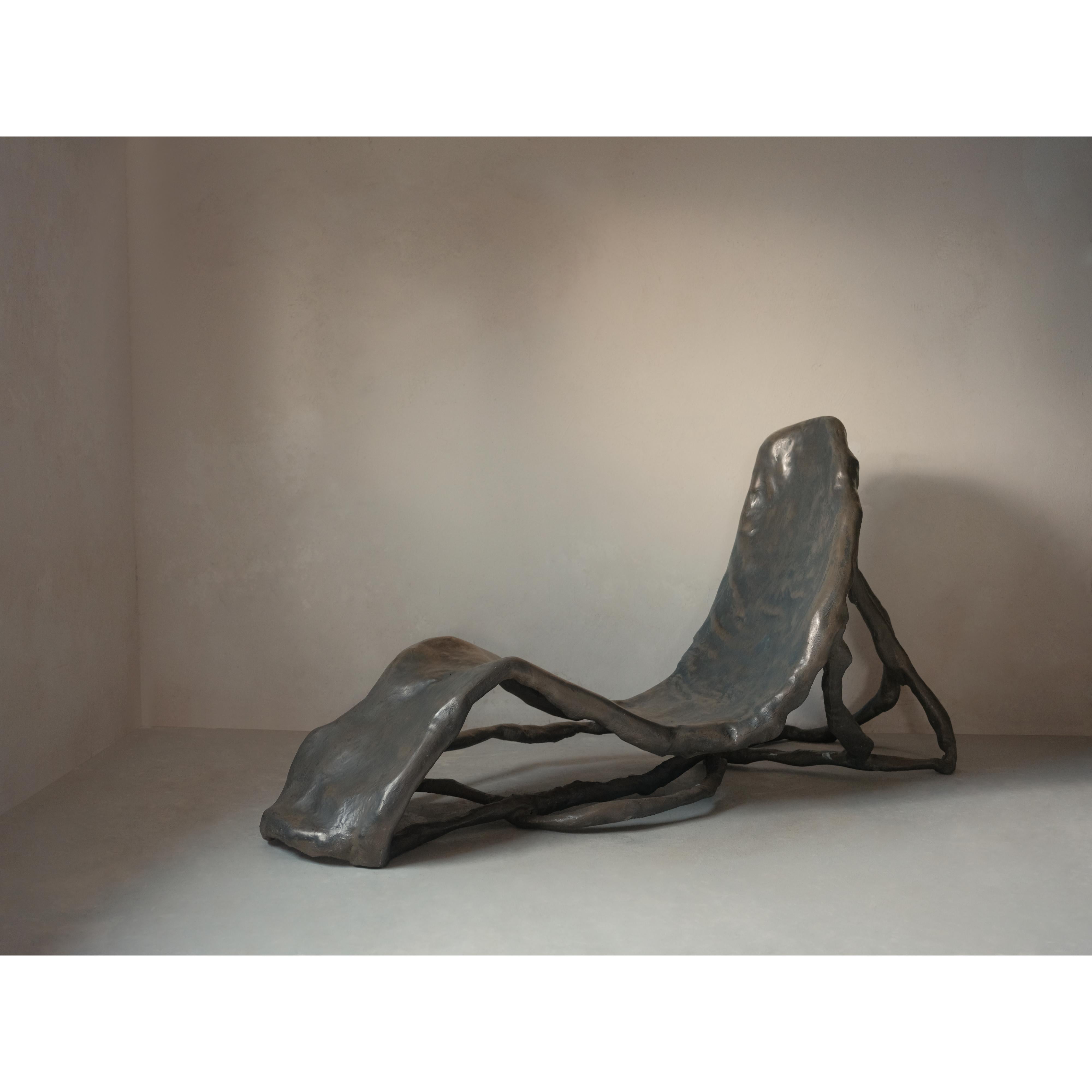 Yv, Unique Chair in Cold Casted Bronze and Fiberglass by Lucas Tyra Morten For Sale 7