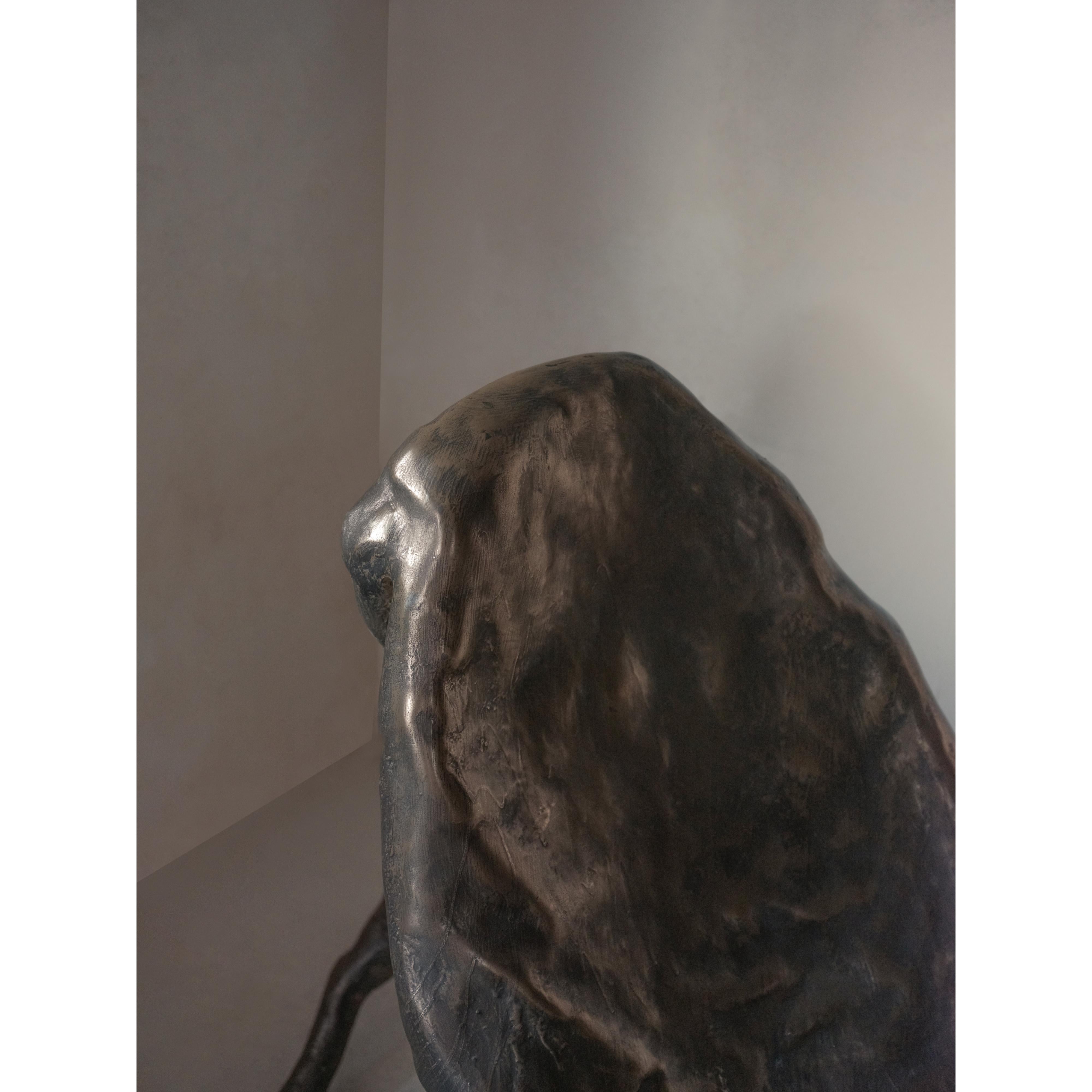 Contemporary Yv, Unique Chair in Cold Casted Bronze and Fiberglass by Lucas Tyra Morten For Sale