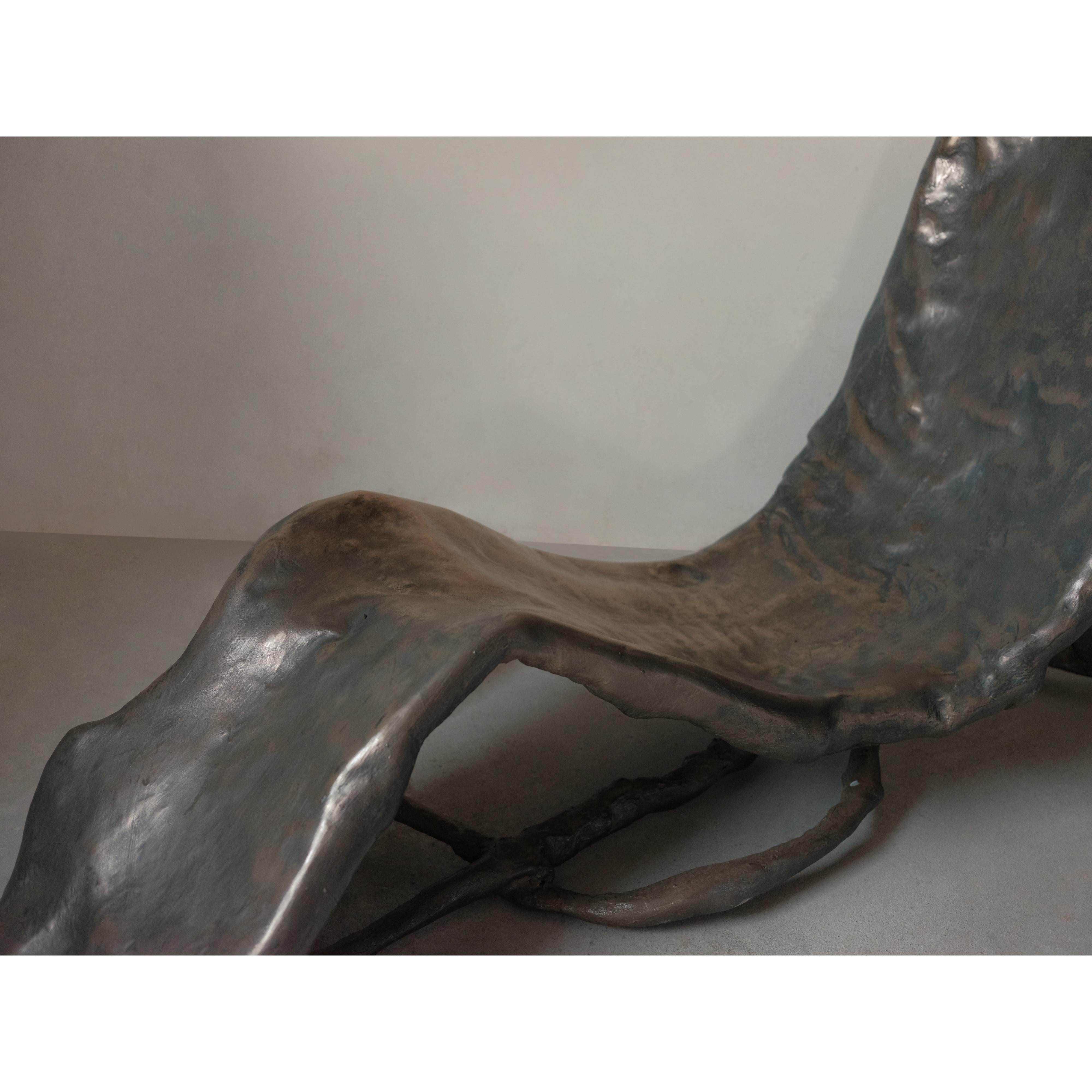 Yv, Unique Chair in Cold Casted Bronze and Fiberglass by Lucas Tyra Morten For Sale 2