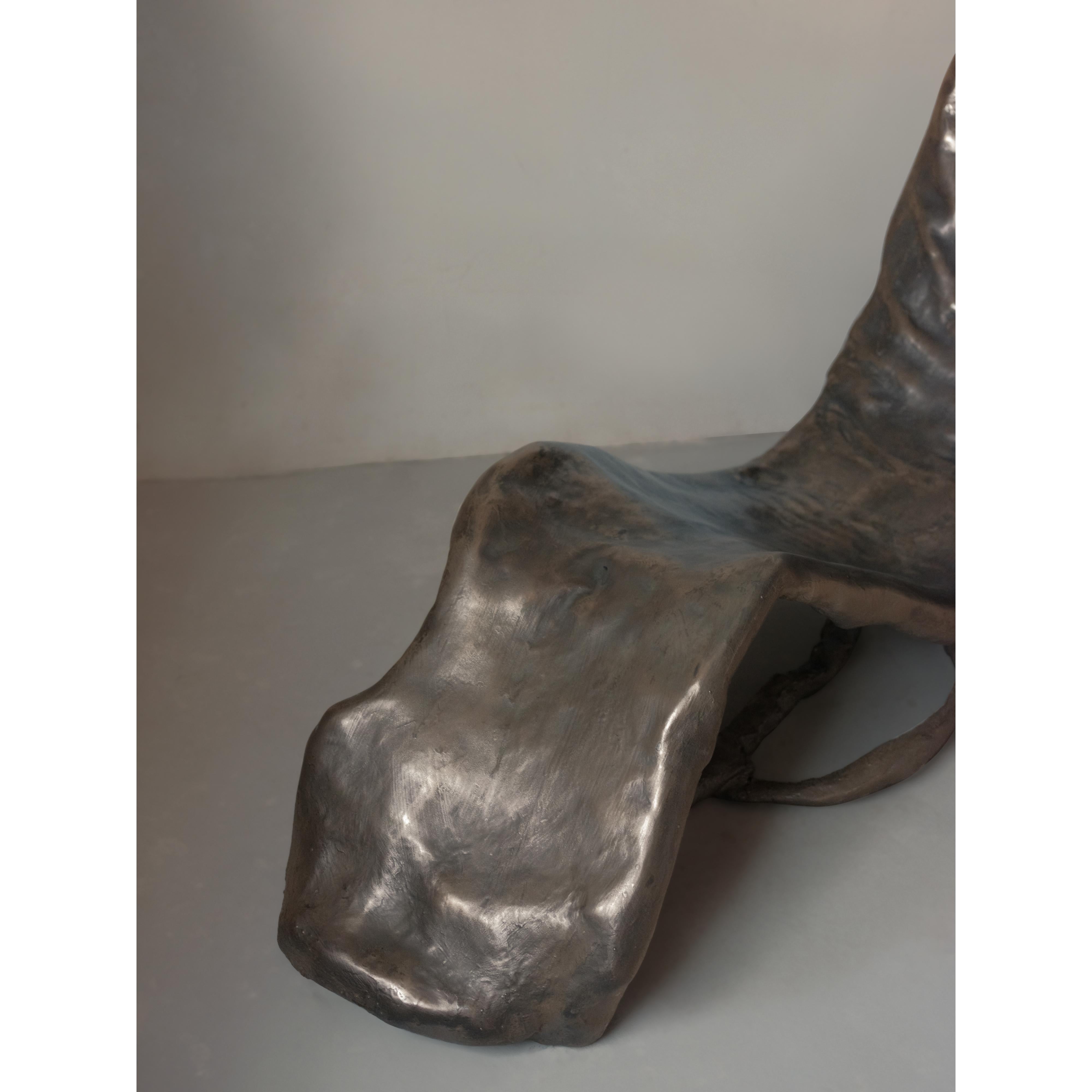 Yv, Unique Chair in Cold Casted Bronze and Fiberglass by Lucas Tyra Morten For Sale 3