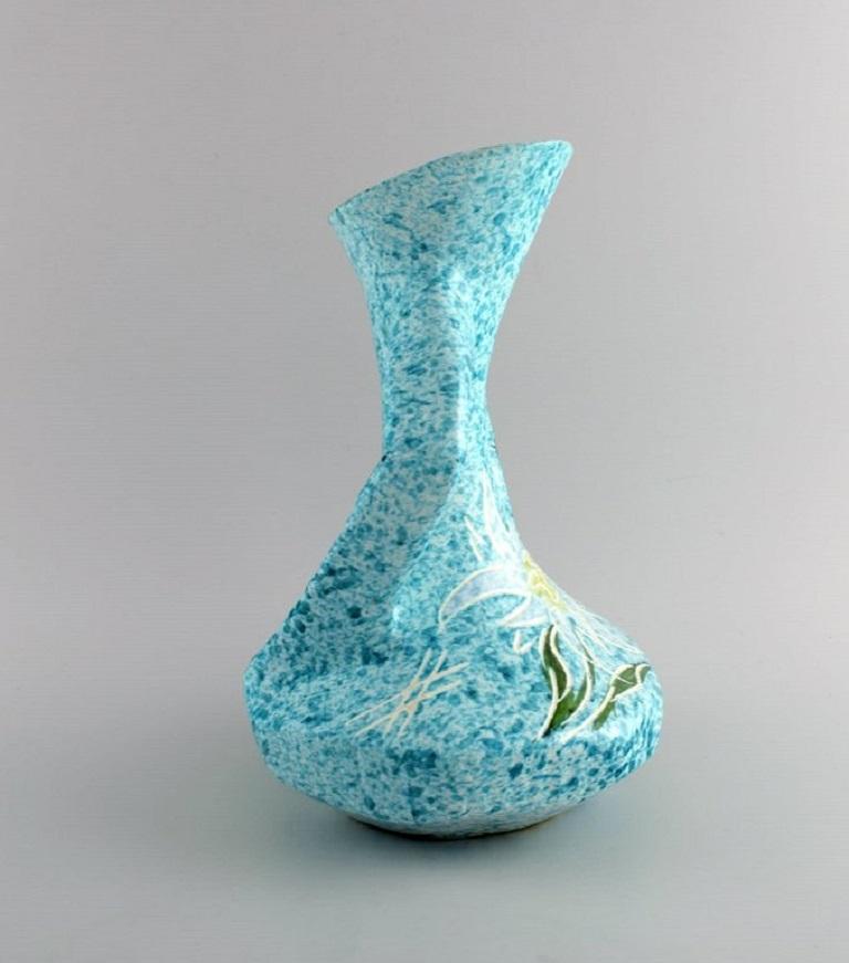 Yvan Borty for Vallauris, Modernist Vase in Glazed Stoneware, Mid-20th C  For Sale at 1stDibs