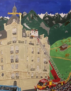 Loreley in Paris Yvan Gradis Contemporary art painting mountain Eiffel tower