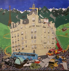 Loreley in Paris Yvan Gradis Contemporary art painting mountain Eiffel tower