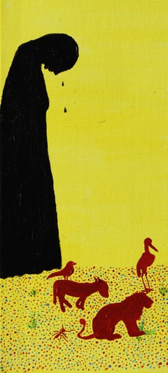 Teller of the four seasons yvan Gradis Contemporary art painting colour life
