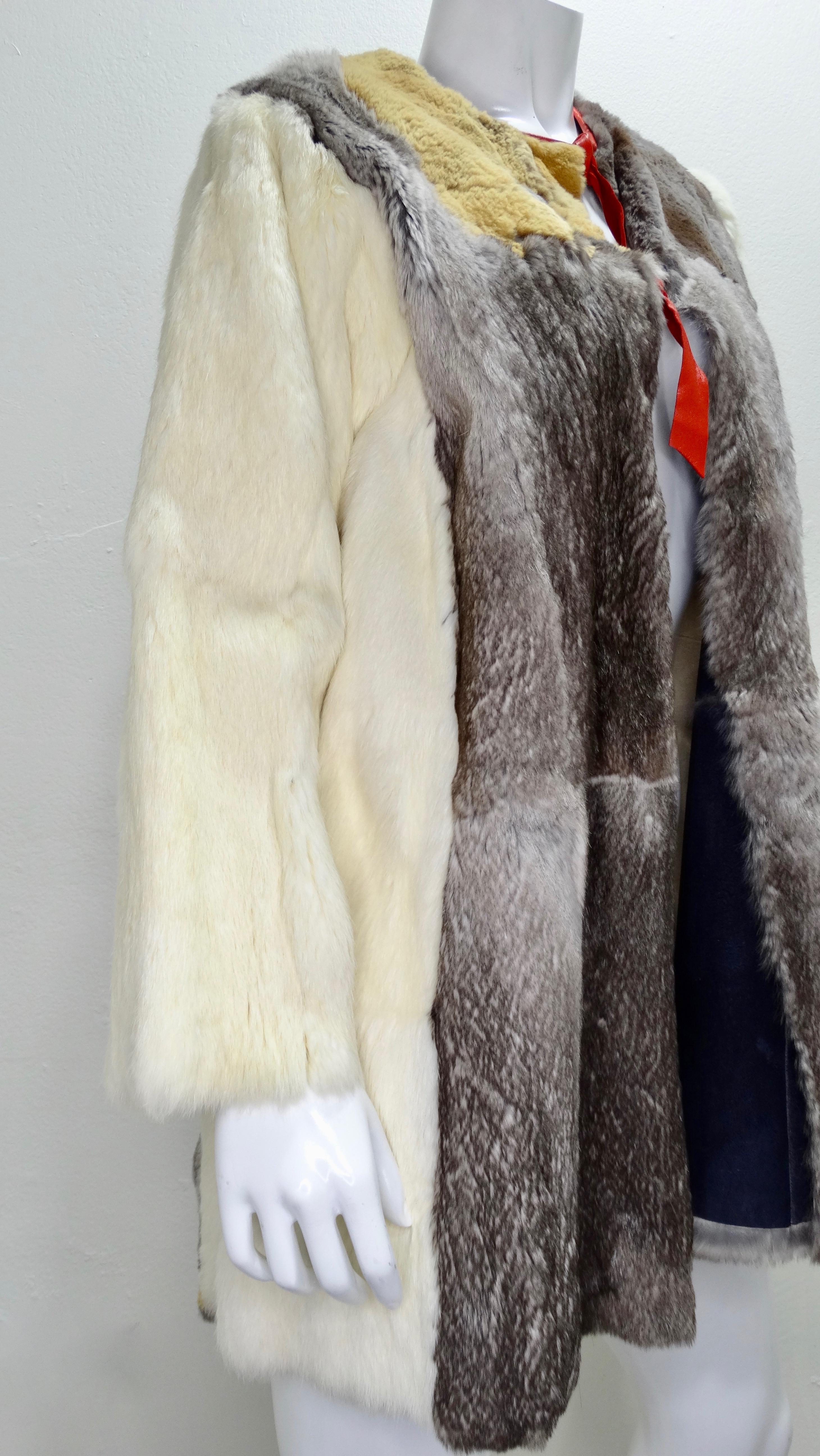Yvan & Marzia 1980s Panda Motif Rabbit Fur Jacket  3