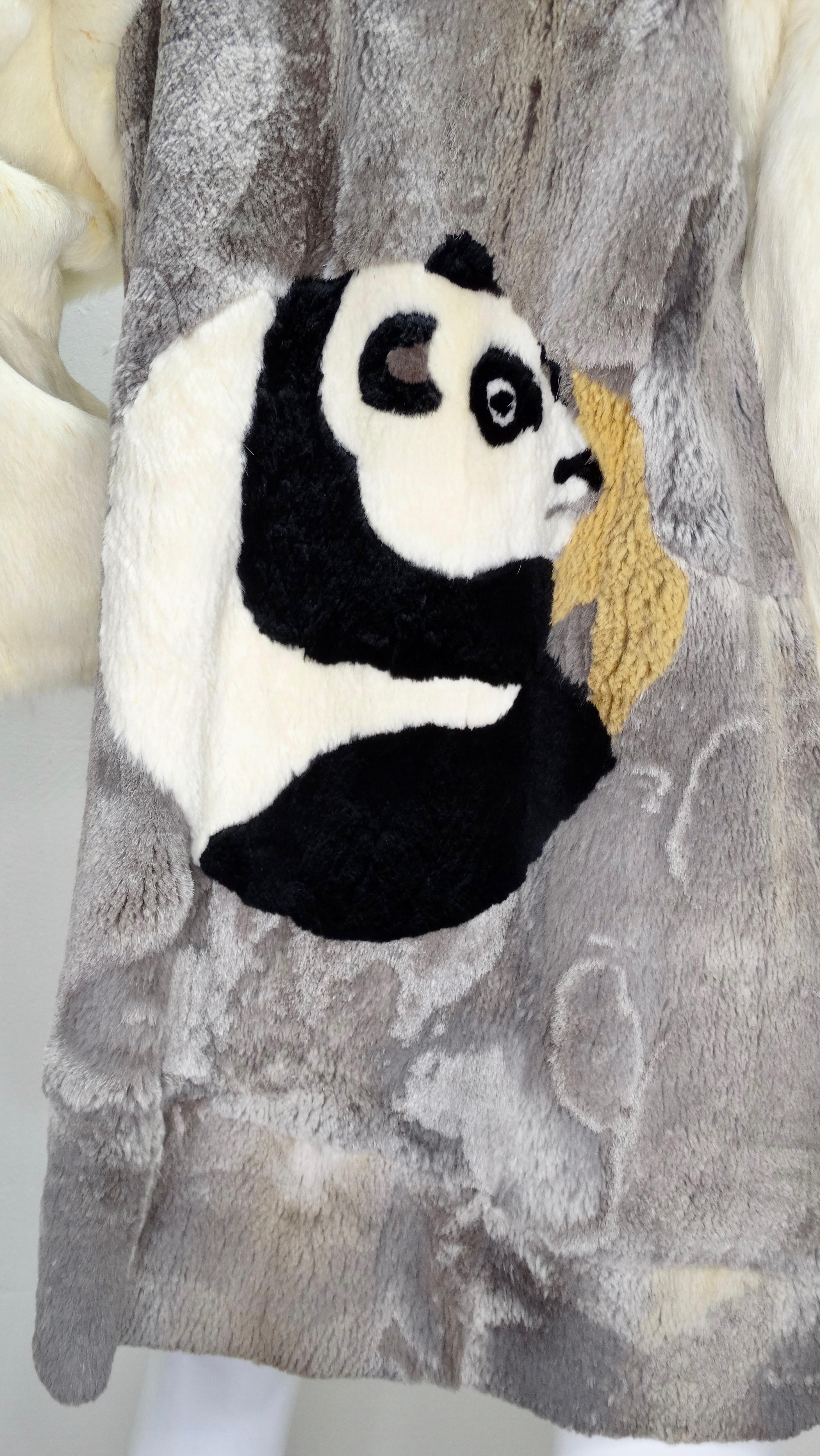 Yvan & Marzia 1980s Panda Motif Rabbit Fur Jacket  4