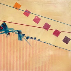 composition abstraite de Yvan Moscatelli - peinture à l'huile sur bois 120 x 120 cm